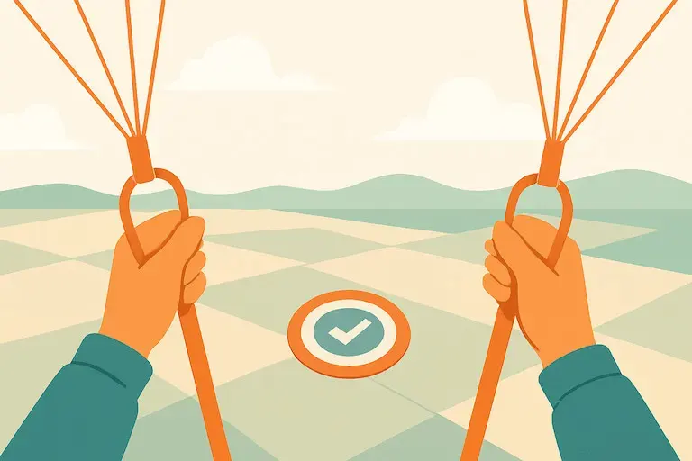 Parachute landing at the target point